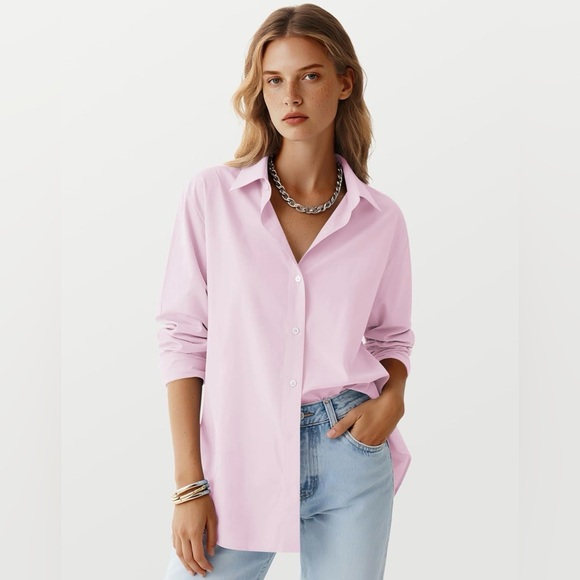 Women’s Long sleeve Pink button down shirt - XL - Picture 3 of 4